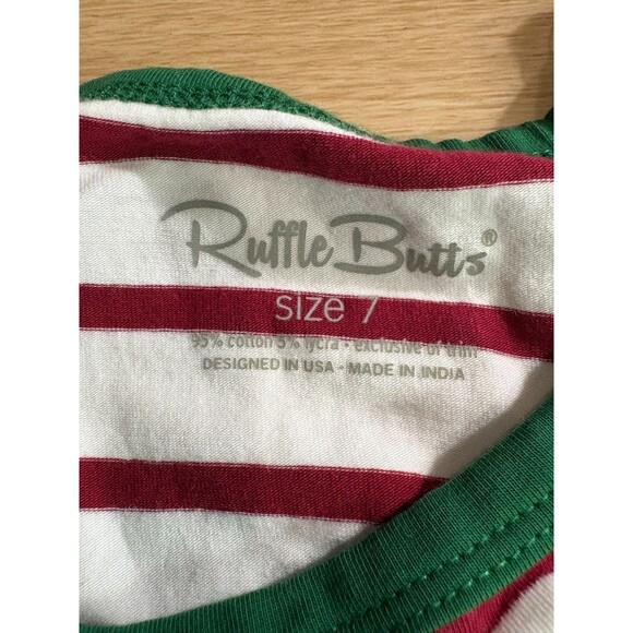 RuffleButts Girls Size 7 Red White Stripes Dress Christmas Holiday Long Sleeve - Picture 6 of 7